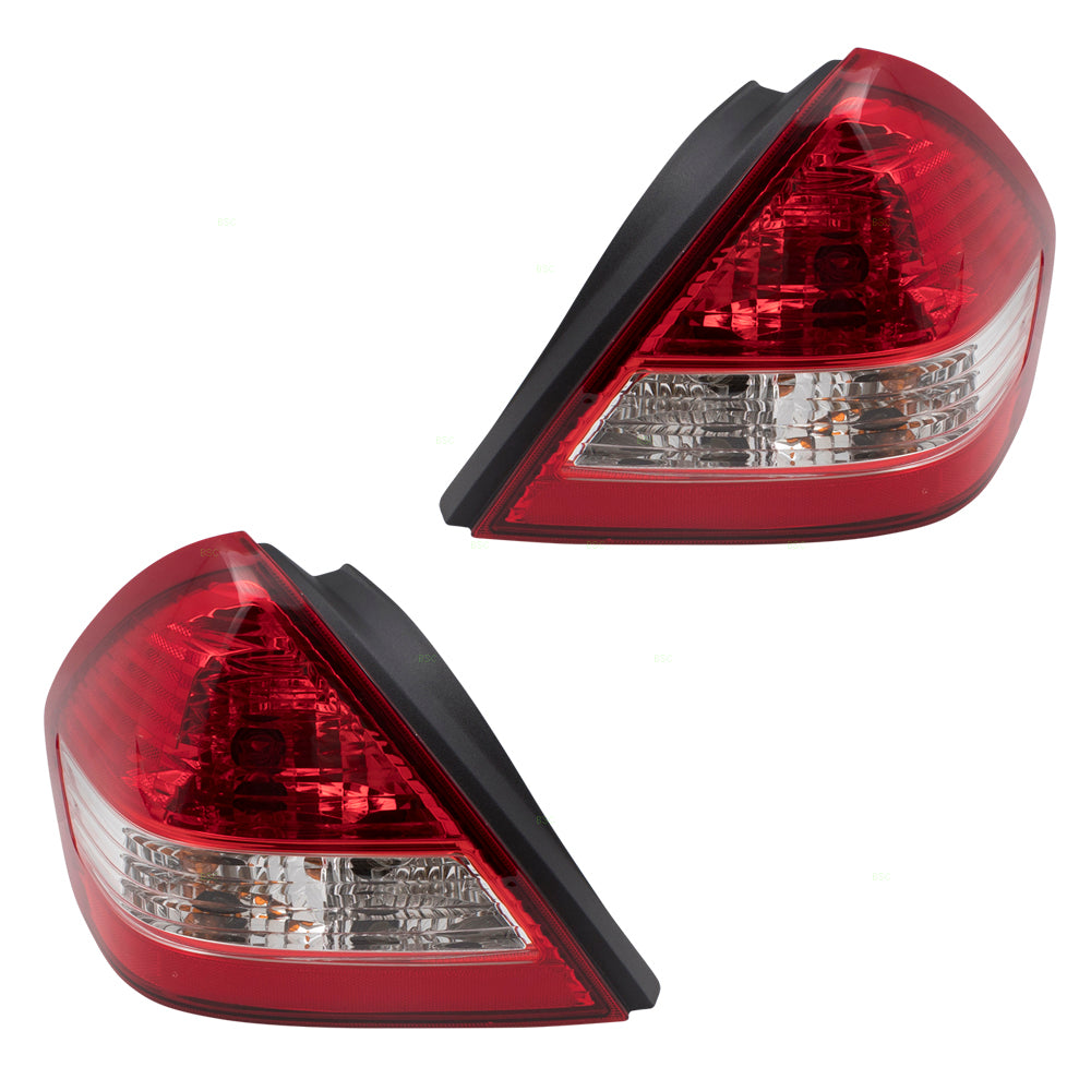 Brock Replacement Pair Set Tail Lights Tail Lamps Compatible with 07-11 Versa Sedan 26555EL30A 26550EL30A
