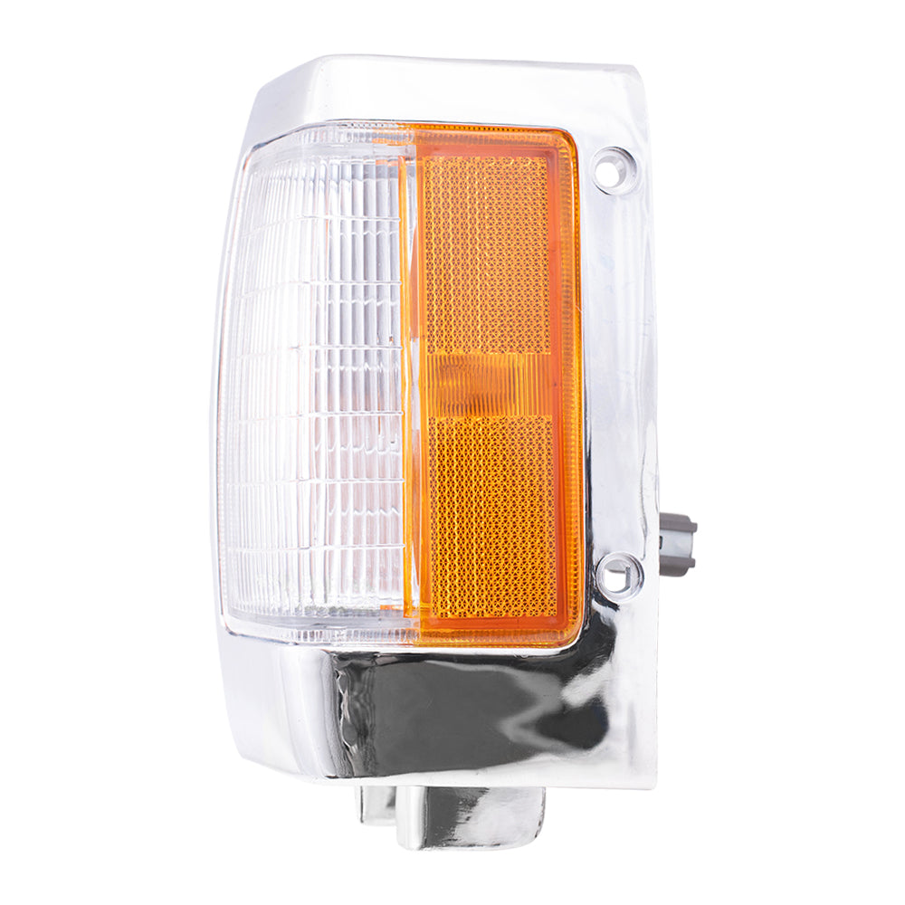 Driver's Side, Side Marker Light Assembly with Chrome Bezel for 1990-1994 D21