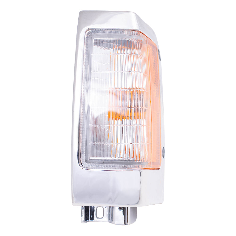 Driver's Side, Side Marker Light Assembly with Chrome Bezel for 1990-1994 D21