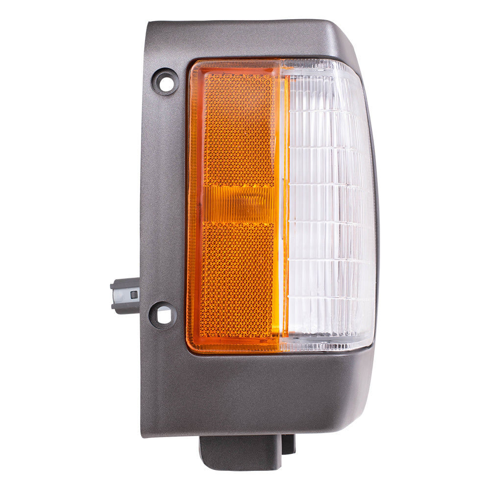 Brock Replacement Driver and Passenger Side, Side Marker Light Assemblies with Black Bezels Compatible with 1990-1994 D21 and 95-97 Pickup Truck B611501G02 B611001G02