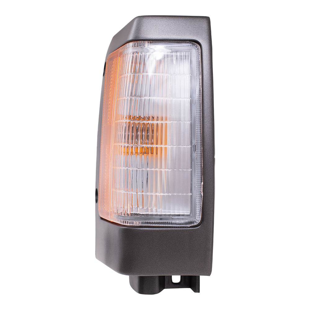 Brock Replacement Driver and Passenger Side, Side Marker Light Assemblies with Black Bezels Compatible with 1990-1994 D21 and 95-97 Pickup Truck B611501G02 B611001G02