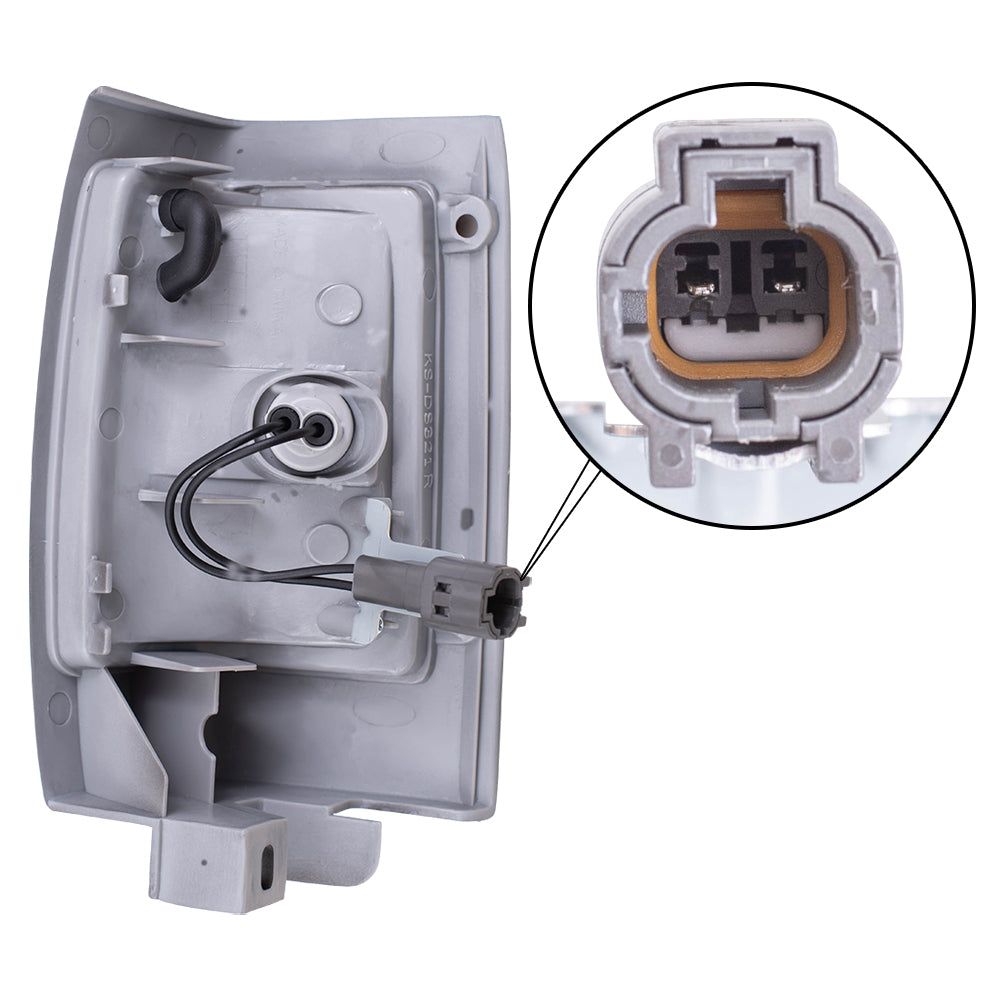 Driver's Side, Side Marker Light Assembly with Black Bezel for 1990-1994 D21