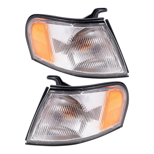 Brock Replacement Set Driver and Passenger Park Signal Corner Marker Lights Lamps Lenses Compatible with 95-99 Sentra 26120-1M325 26120-1M325