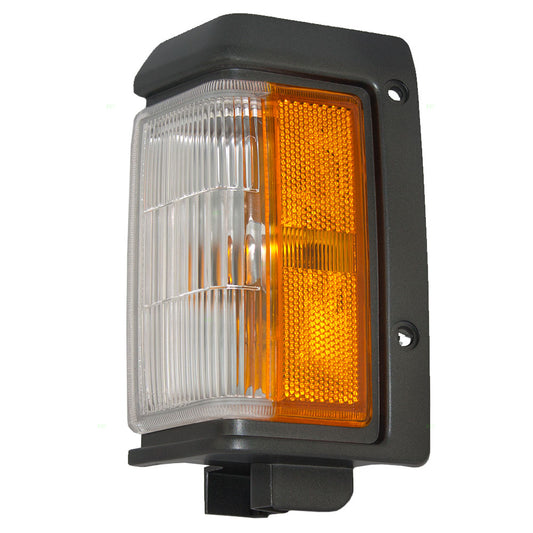 Brock Replacement Drivers Front Signal Side Marker Light with Black Trim Compatible with 88-89 Pickup Truck SUV B611541G01