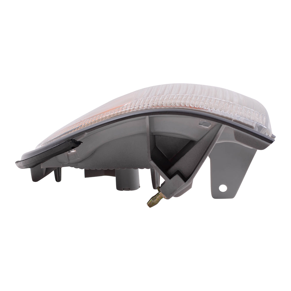 Brock Replacement Driver and Passenger Front Corner Signal Side Marker Lights Lamps with Black Trim Compatible with 96-99 Pathfinder SUV 261150W026 261100W026