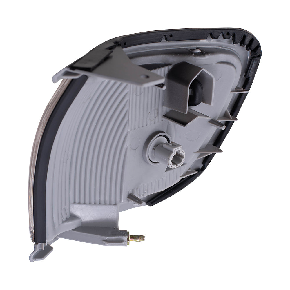 Brock Replacement Driver and Passenger Front Corner Signal Side Marker Lights Lamps with Black Trim Compatible with 96-99 Pathfinder SUV 261150W026 261100W026