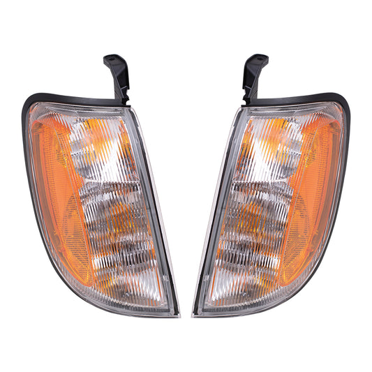 Brock Replacement Set Driver and Passenger Park Signal Corner Marker Lights Lamps Compatible with 98-00 Frontier Pickup Truck 26125-7Z425 26120-7Z425
