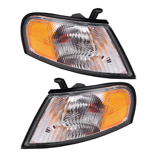Brock Replacement Set Driver and Passenger Park Signal Corner Marker Lights Lamps Lenses Compatible with 98-99 Altima 26125-9E025 26120-9E025
