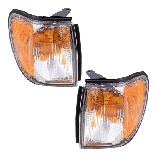 Brock Replacement Set Driver and Passenger Park Signal Corner Marker Lights Lamps Compatible with 99-04 Pathfinder SUV 261292W600 261242W600
