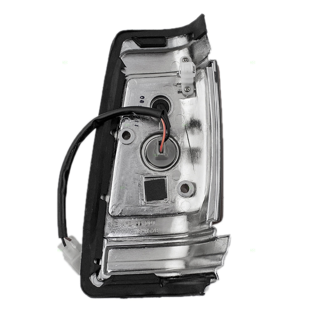 Brock Replacement Drivers Park Signal Corner Marker Light Lamp Dark Grey Bezel with Chrome Trim Compatible with 83-86 Pickup Truck 26185-10W00
