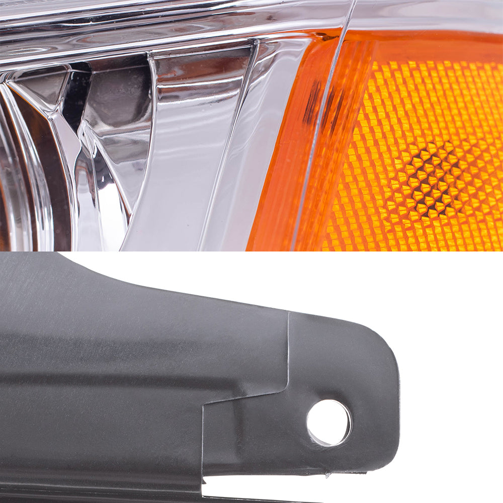 Brock Replacement Driver and Passenger Side Halogen Combination Headlights and Fog Lights 4 Piece Set Compatible with 2005-2008 Frontier with Plastic Bumper and 2005-2007 Pathfinder