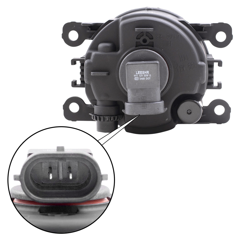 Brock Replacement Driver and Passenger Side Fog Light Assemblies Compatible with 2007-2012 Sentra SR/SR FE+/SE-R/SE-R SPEC V 26154-EA500