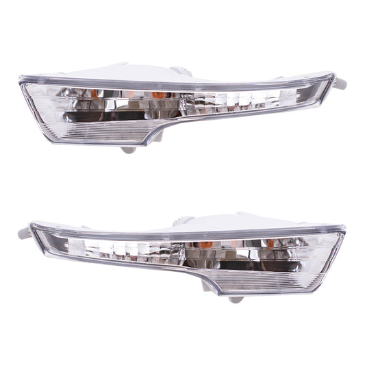Brock Replacement Pair Set Front Signal Marker Lights Lamps Compatible with 2013-2017 Altima Sedan 26135-3TA0A 26130-3TA0A