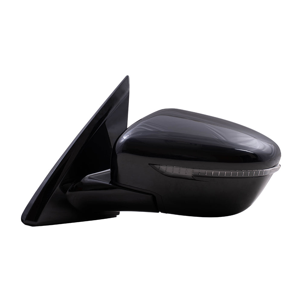 Brock Replacement Driver Side Power Mirror Paint to Match Black with Signal without Heat or Around View Compatible with 2018-2019 Pathfinder