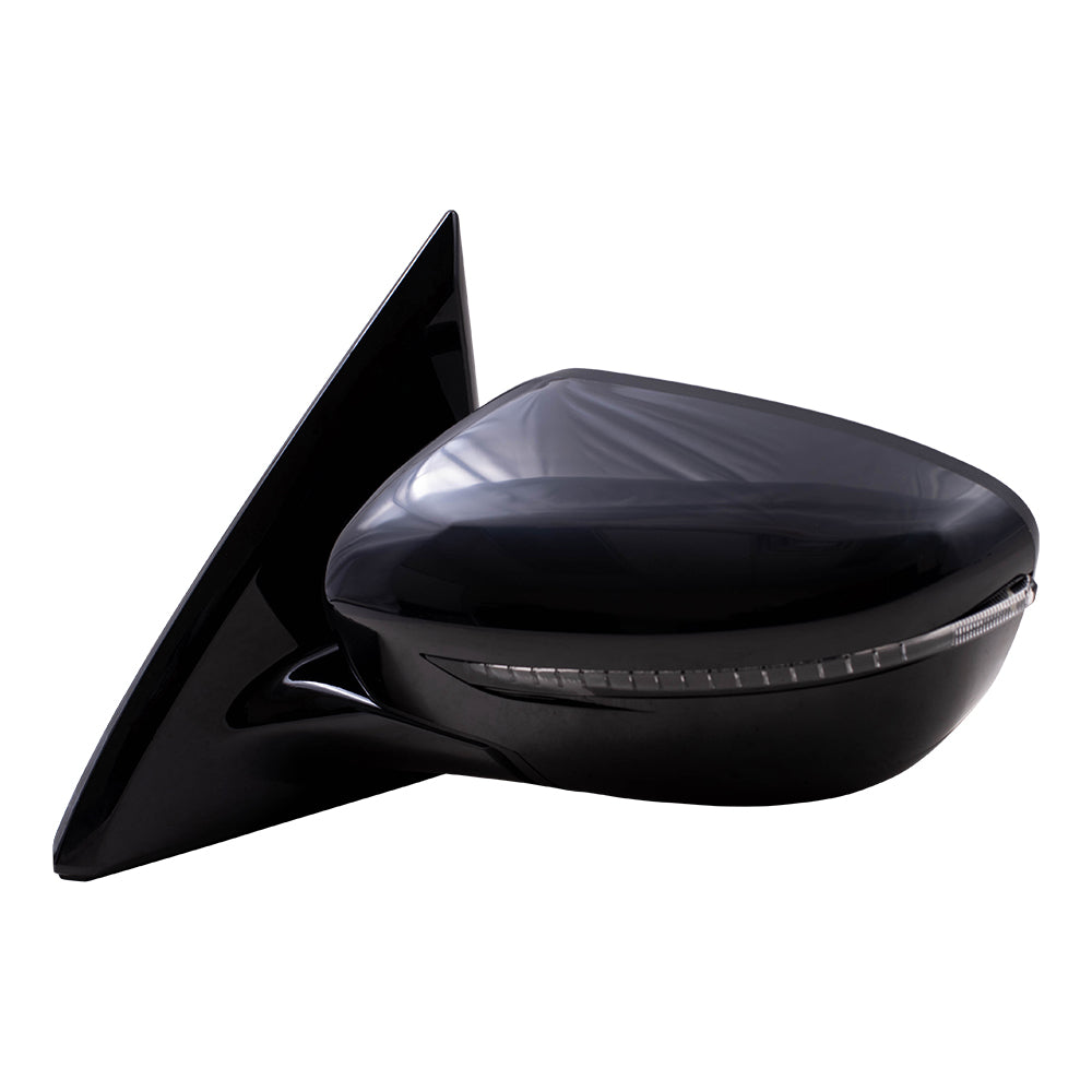 Brock Replacement Driver Side Power Mirror Paint to Match Black with Signal without Heat or Around View Compatible with 2018-2019 Pathfinder