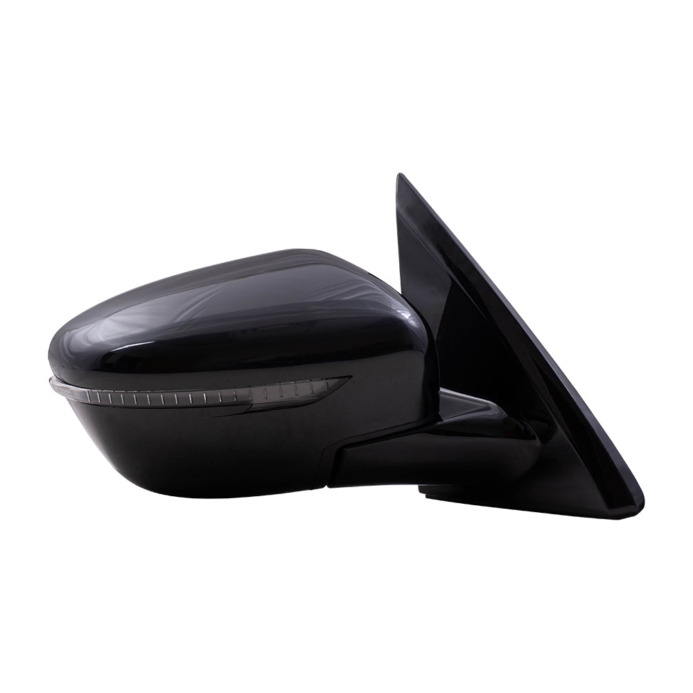 Brock Replacement Passenger Side Power Mirror Paint to Match Black with Signal without Heat or Around View Compatible with 2018-2019 Pathfinder