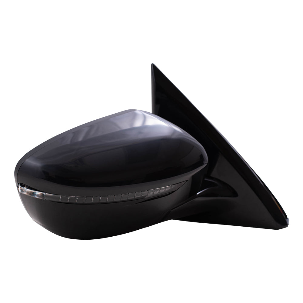 Brock Replacement Passenger Side Power Mirror Paint to Match Black with Heat and Signal without Around View Compatible with 2018-2019 Pathfinder