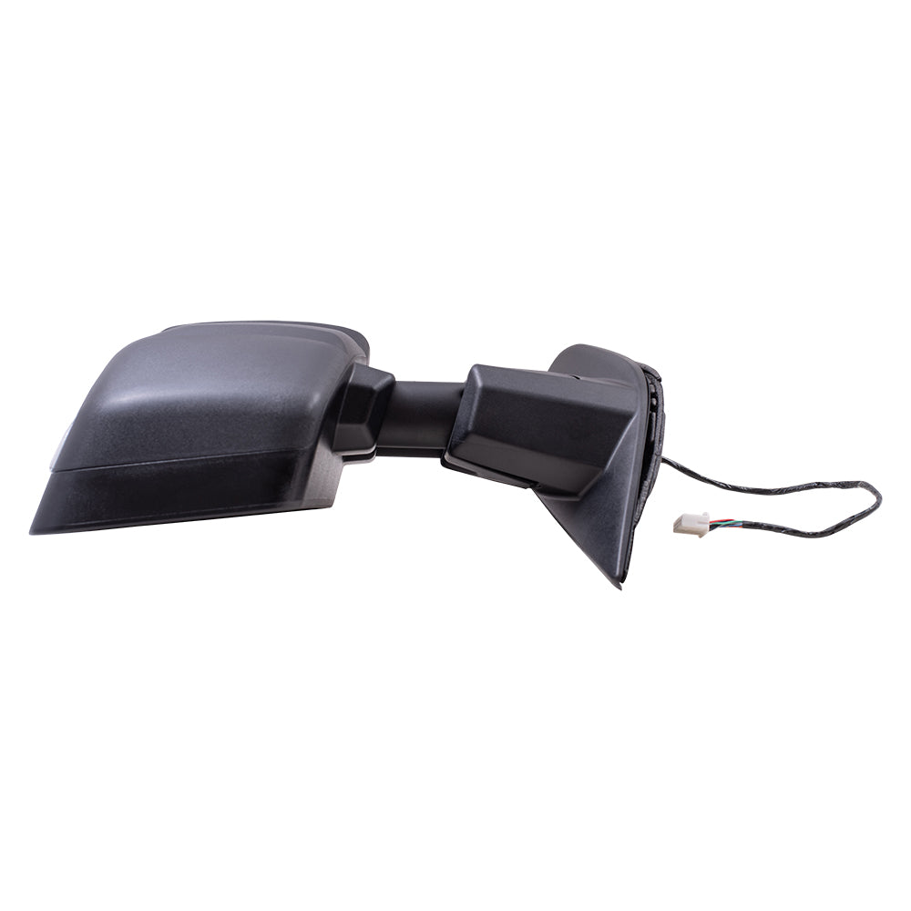 Brock Aftermarket Replacement Part Driver Side Power Tow Mirrors Textured Black with Heat, Signal, and Puddle Light Compatible with 2016-2019 Nissan Titan XD