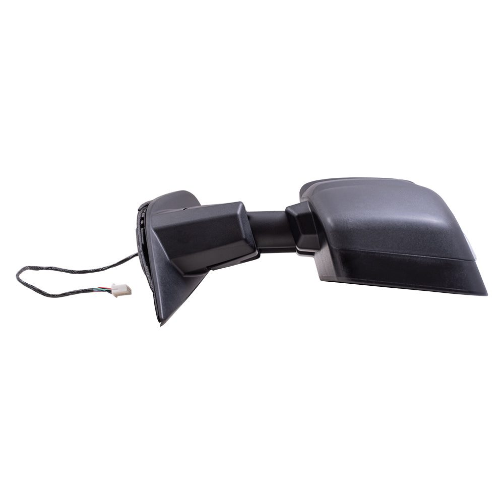 Brock Aftermarket Replacement Part Passenger Side Power Tow Mirrors Textured Black with Heat, Signal, and Puddle Light Compatible with 2016-2019 Nissan Titan XD