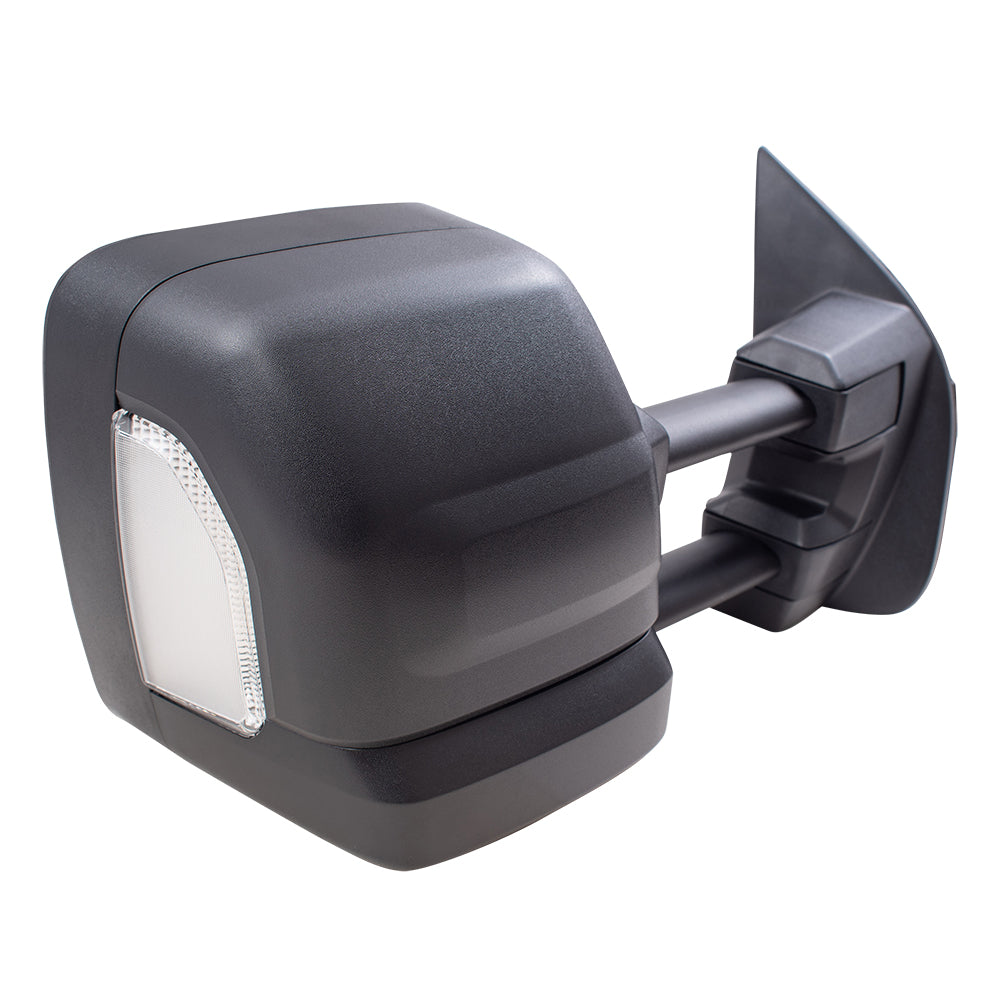 Brock Aftermarket Replacement Part Driver and Passenger Side Power Tow Mirrors Textured Black with Heat, Signal, Puddle Light & Blind Spot Detection Compatible with 2016-2019 Titan XD