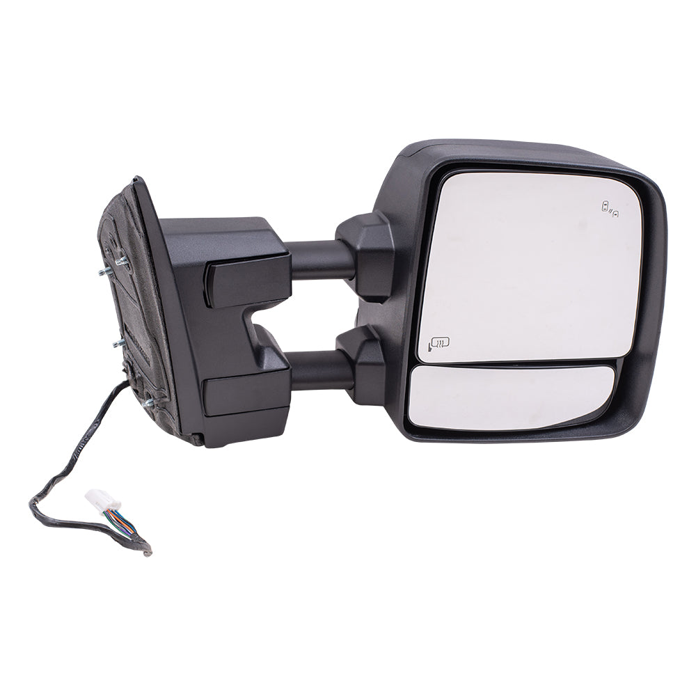 Brock Aftermarket Replacement Part Passenger Side Power Tow Mirror Textured Black with Heat, Signal, Puddle Light & Blind Spot Detection Compatible with 2016-2019 Titan XD
