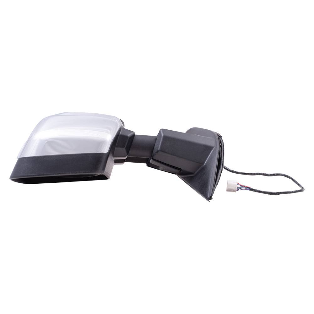 Brock Aftermarket Replacement Part Driver Side Chrome Power Tow Mirror with Heat, Signal, Puddle Light & Blind Spot Detection Compatible with 2016-2019 Titan XD