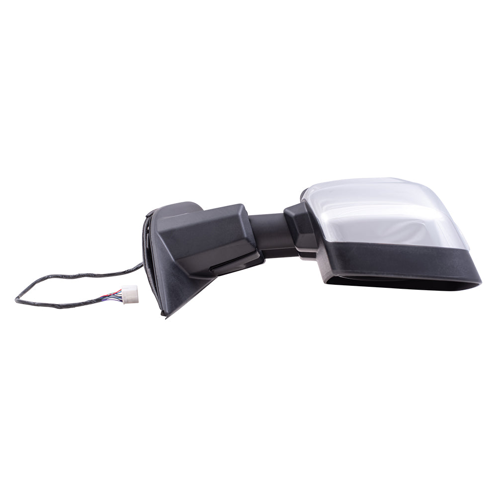 Brock Aftermarket Replacement Part Passenger Side Chrome Power Tow Mirror with Heat, Signal, Puddle Light & Blind Spot Detection Compatible with 2016-2019 Titan XD & 2017-2019 Titan