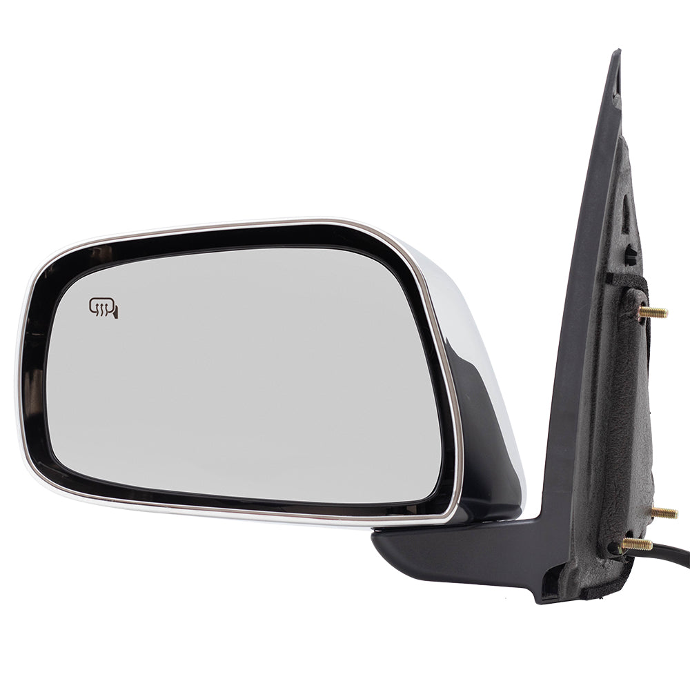 BROCK Side View Mirror Compatible with 2005-2018 Frontier Power Chrome Heated Driver 963029BE8C 96302-9BE8C