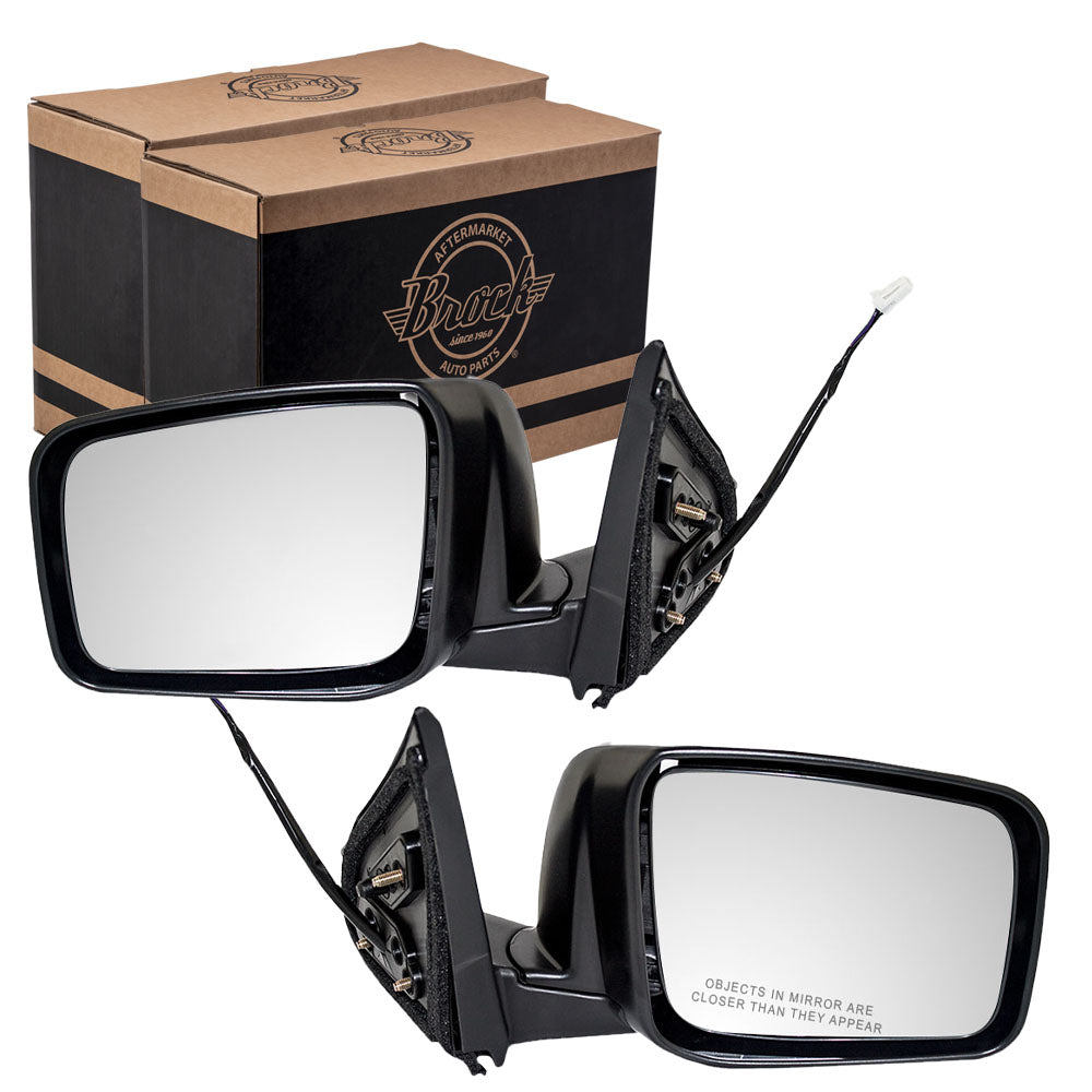 Driver and Passenger Power Side View Mirrors Heated Compatible with 08-13 Rogue 96302JM200 96301JM200