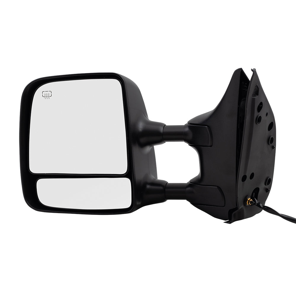 Brock Replacement Drivers Tow Power Side View Mirror Heated Telescopic Dual Arms Compatible with 04-15 Titan Pickup Truck 96302ZR00E