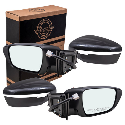 Replacement Pair Power Mirrors Compatible with 2016-2018 Murano Driver and Passenger Set Heated Signal Memory Around View Monitor 963025AA4C 963015AA4C