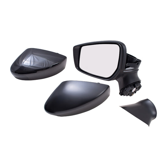Manual Door Mirror With Smooth Black Cover OEM Substitute Driver Side Left For 2020-2025 Nissan Versa