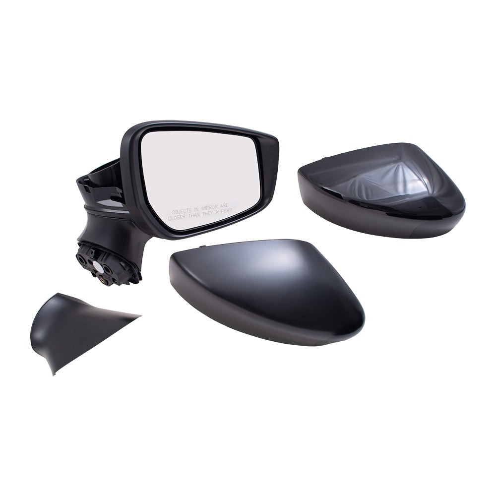 Manual Door Mirror With Smooth Black Cover OEM Substitute Passenger Side Right For 2020-2025 Nissan Versa