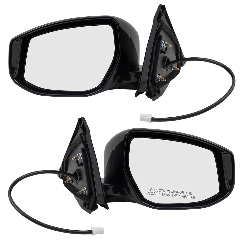 Replacement Pair Power Mirrors Compatible with 2016-2018 Maxima Driver and Passenger Side View Set Textured Black 963029DD1A 963019DD1A