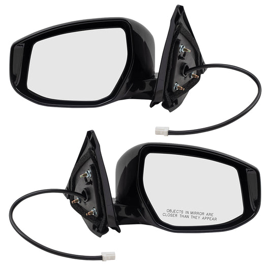 Replacement Pair Power Mirrors Compatible with 2016-2018 Maxima Driver and Passenger Side View Set Textured Black 963029DD1A 963019DD1A