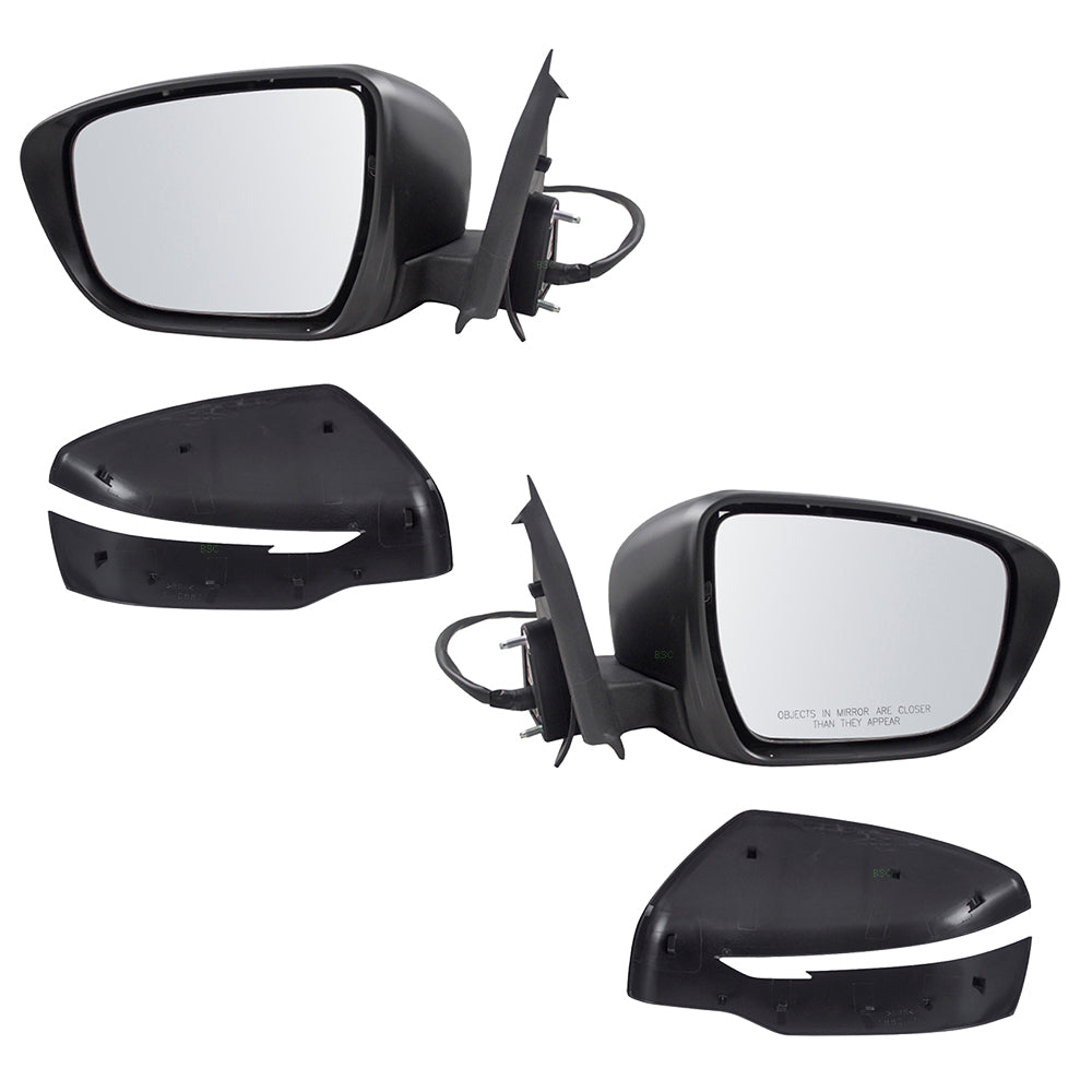 Replacement Pair Set Power Side View Mirrors w/ Signal Compatible with 15-17 Juke 96302-3YM4B 96373-3YM0H