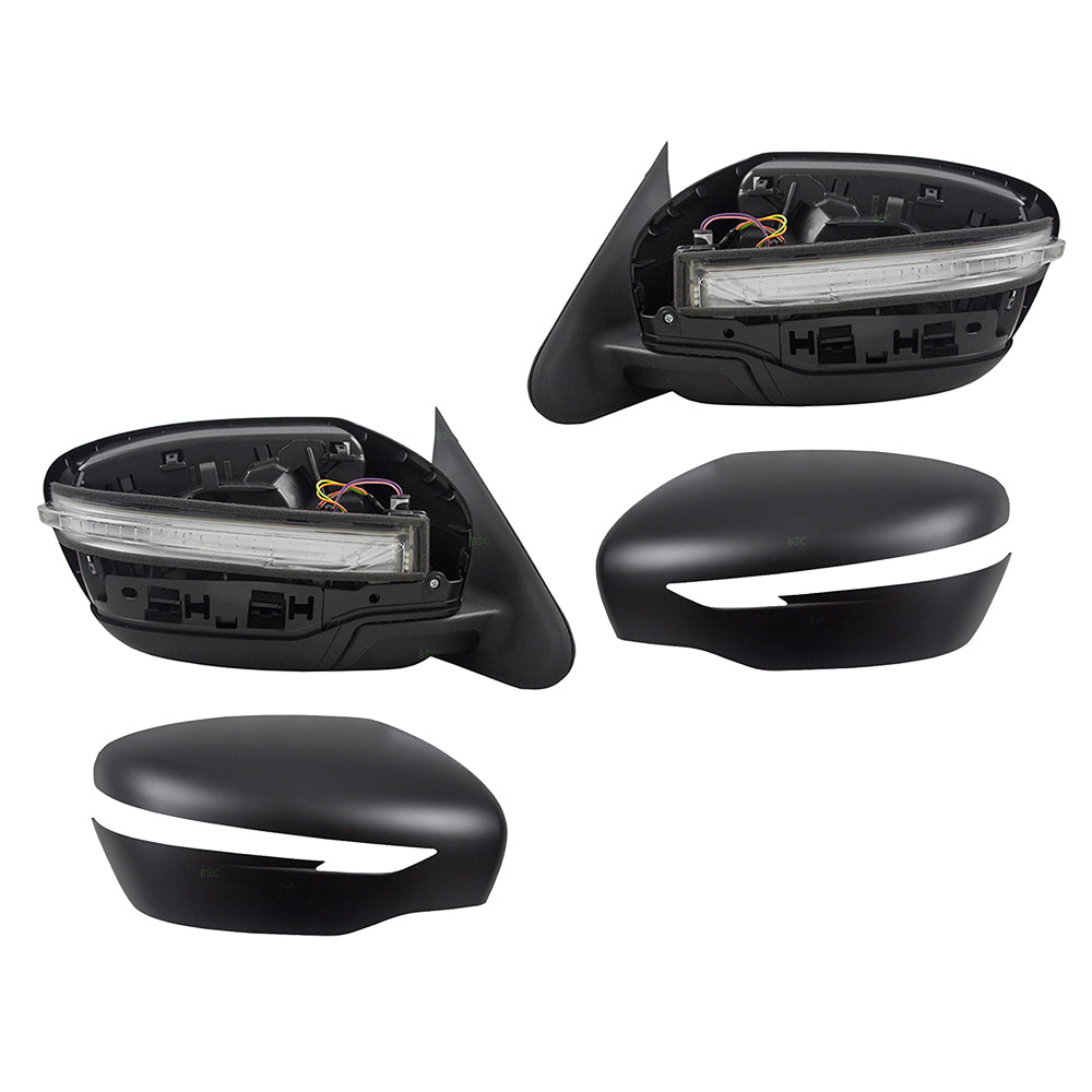 Replacement Pair Set Power Side View Mirrors w/ Signal Compatible with 15-17 Juke 96302-3YM4B 96373-3YM0H