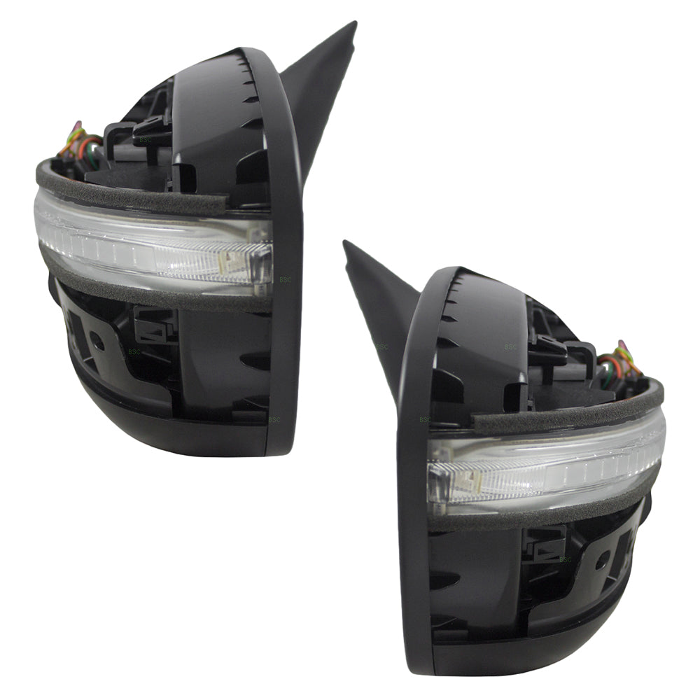 Replacement Pair Set Power Side View Mirrors w/ Signal Compatible with 15-17 Juke 96302-3YM4B 96373-3YM0H