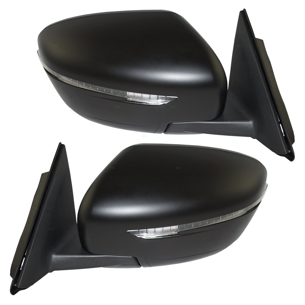 Pair Set Power Side View Mirrors w/ Signal Compatible with 14-16 Rogue US 96302-4BA0A 96373-4BA0A