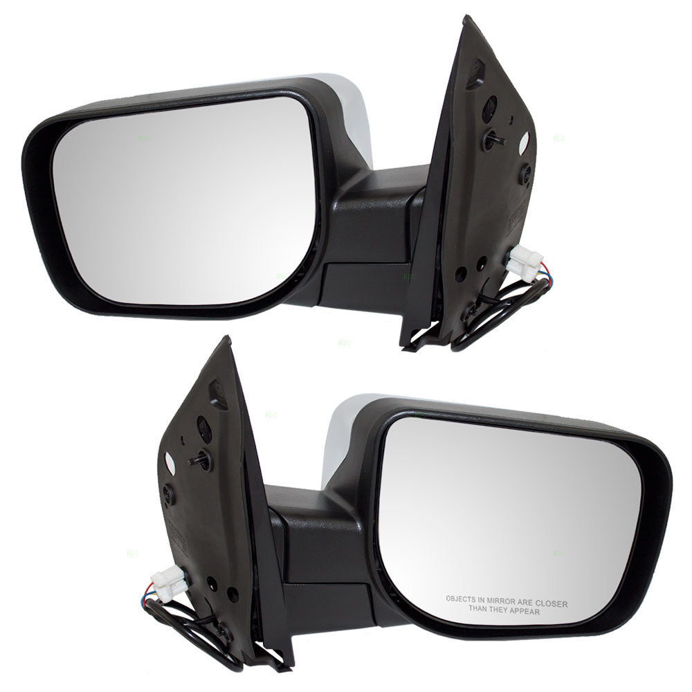 Replacement Pair Set Power Side View Mirrors w/ Chrome Covers Compatible with 04-15 Titan Pickup 96302ZR20A 96301ZR20A