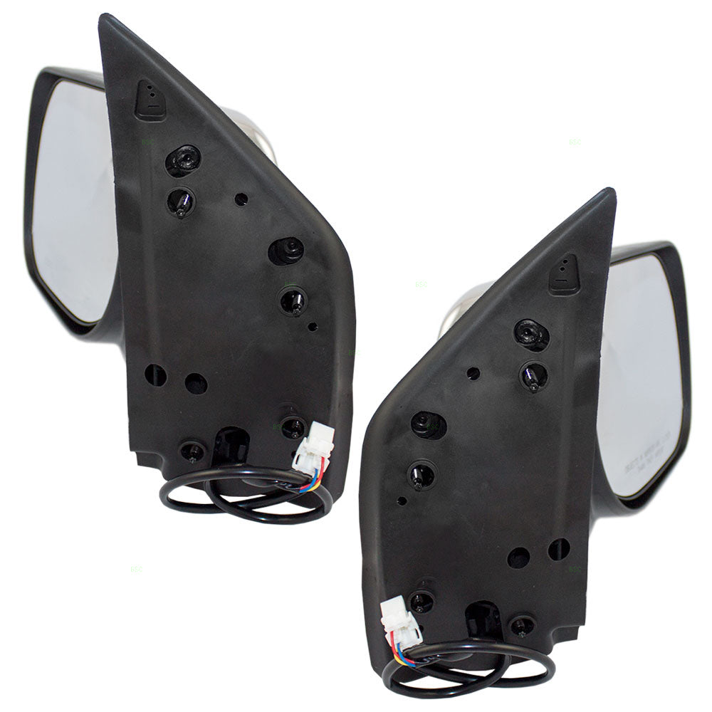 Replacement Pair Set Power Side View Mirrors w/ Chrome Covers Compatible with 04-15 Titan Pickup 96302ZR20A 96301ZR20A