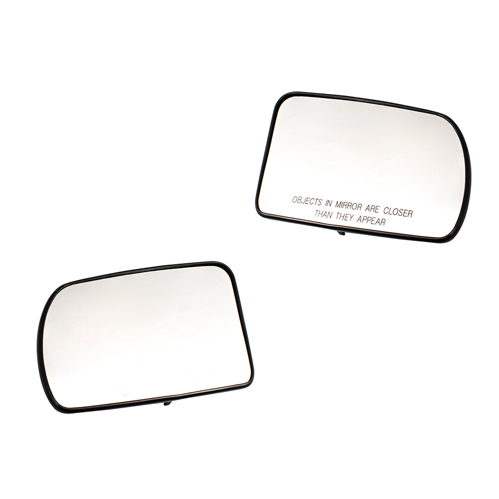 Brock Replacement Pair Set Power Side View Mirror Glass & Bases Heated Signal Compatible with 07-13 Altima 96302JB17E 96301JB17E