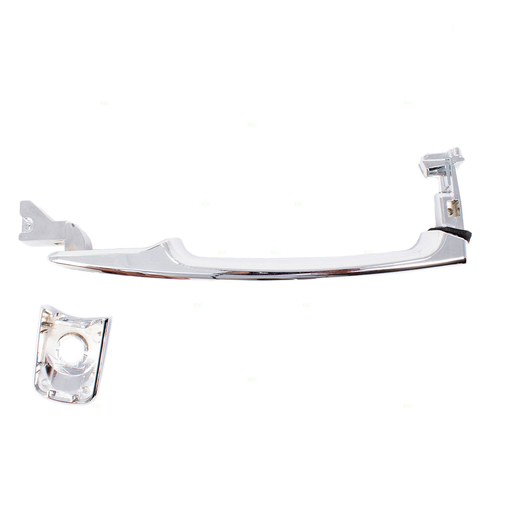 Brock Replacement for Drivers Exterior Outside Chrome Door Handle Front Left w/ Keyhole Compatible with 03-07 Murano 80640CA012