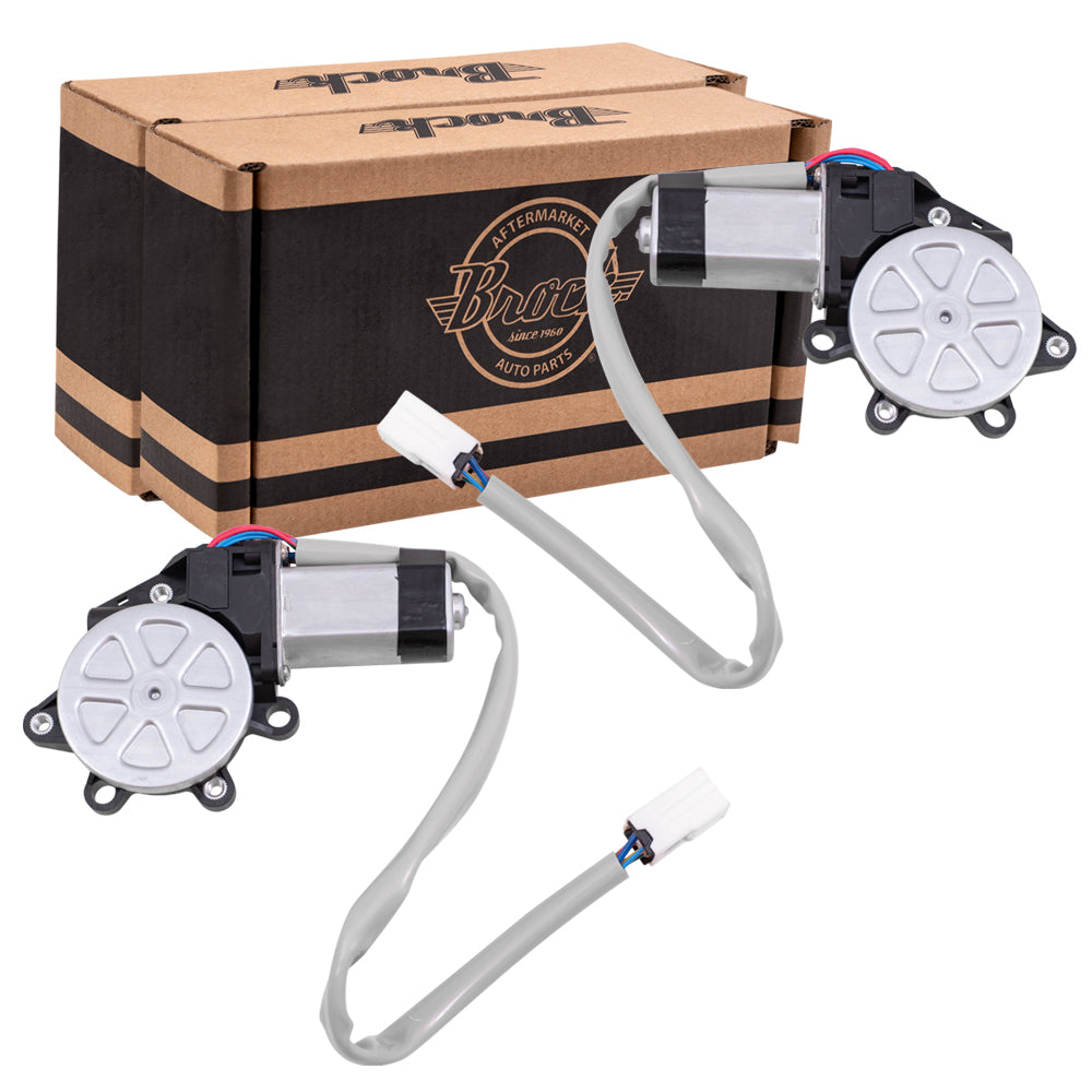 Brock Aftermarket Replacement Front Driver Left Passenger Right Power Window Motor with 6 Pin Connector Set Compatible with 2003-2007 Nissan Murano