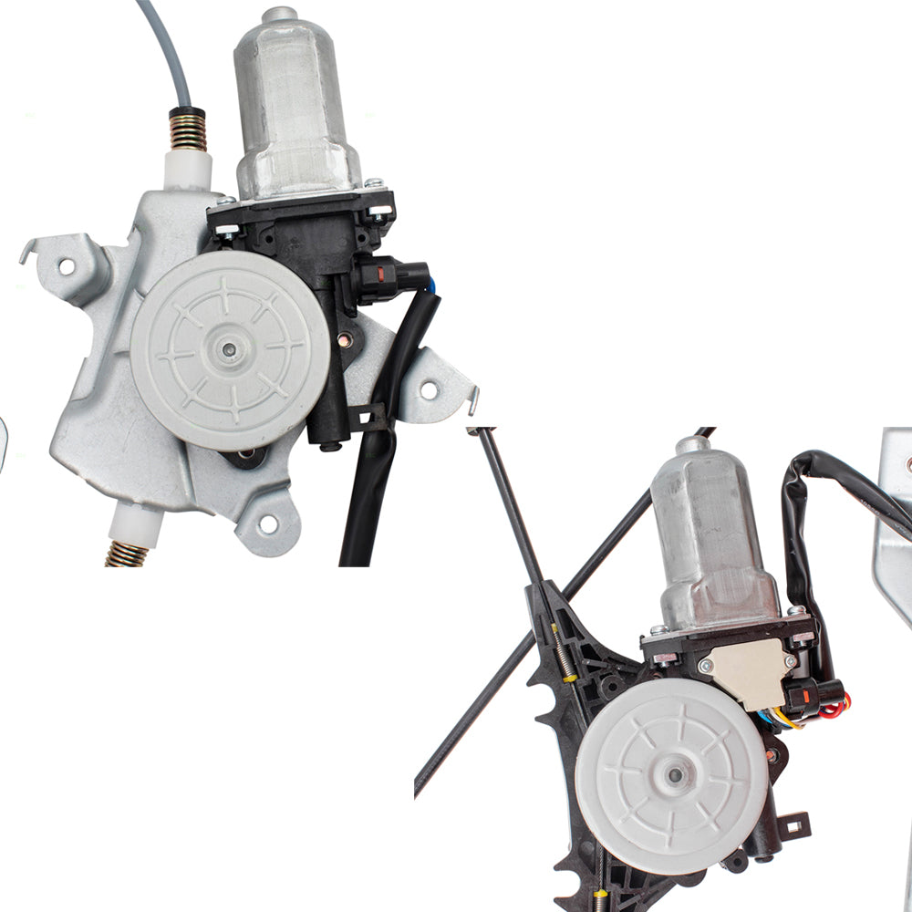 Brock Replacement Driver and Passenger Side Power Window Regulators with Motor 4 Piece Set Compatible with 2008-2013 Rogue & 2014-2015 Rogue Select