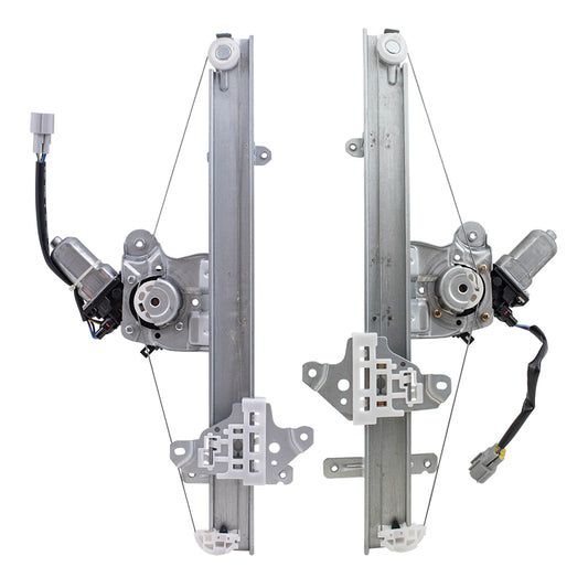 Brock Aftermarket Replacement Part Front Driver Side Power Window Regulator with Motor-6 Pin Connector and Passenger Side with Motor 2-Pin Connector Set Compatible with 2013-2019 Nissan Sentra