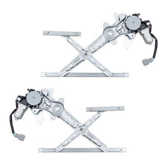 Brock Replacement Set Rear Power Window Regulators with Motors Compatible with 2013-2019 Sentra