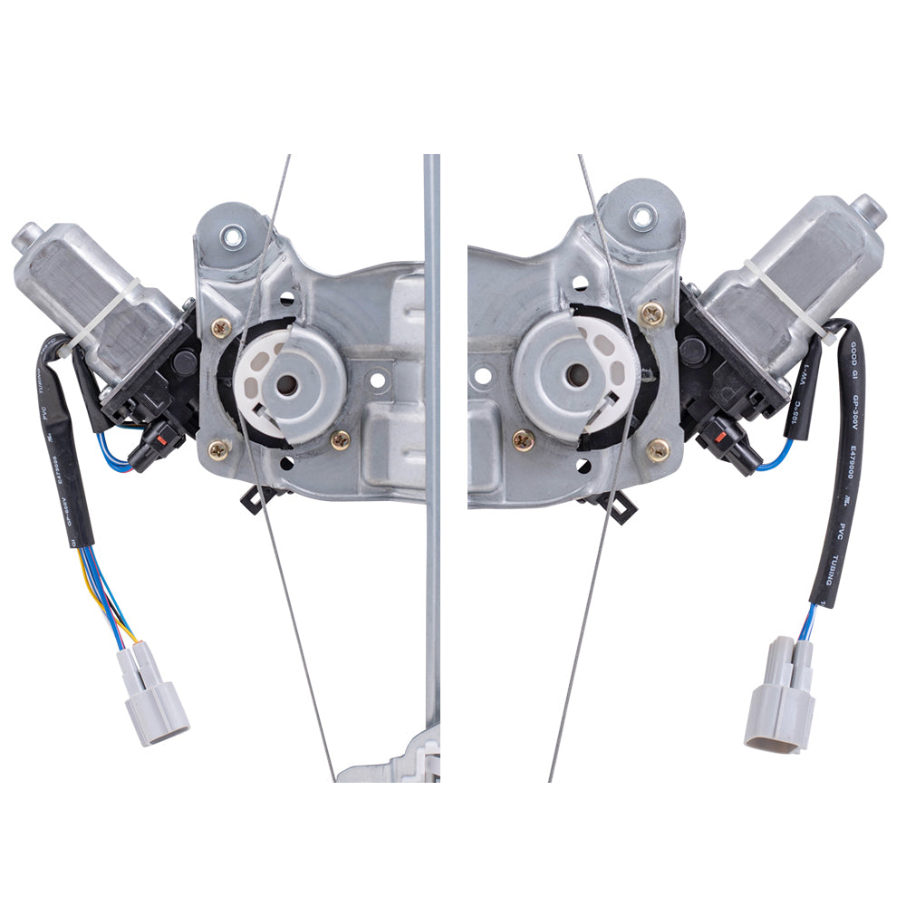 Brock Replacement Driver Left Passenger Right Front Power Window Regulators With Motor Compatible With 13-24 Leaf