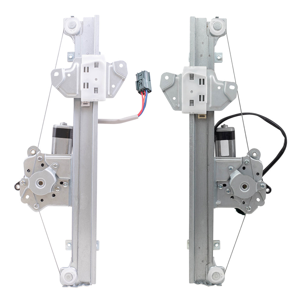 Brock Replacement Power Window Regulators with Motor Front Driver Side with 6 Pin Connector and Front Passenger Side with 2 Pin Connector Comaptible with 2013-2018 Altima Sedan