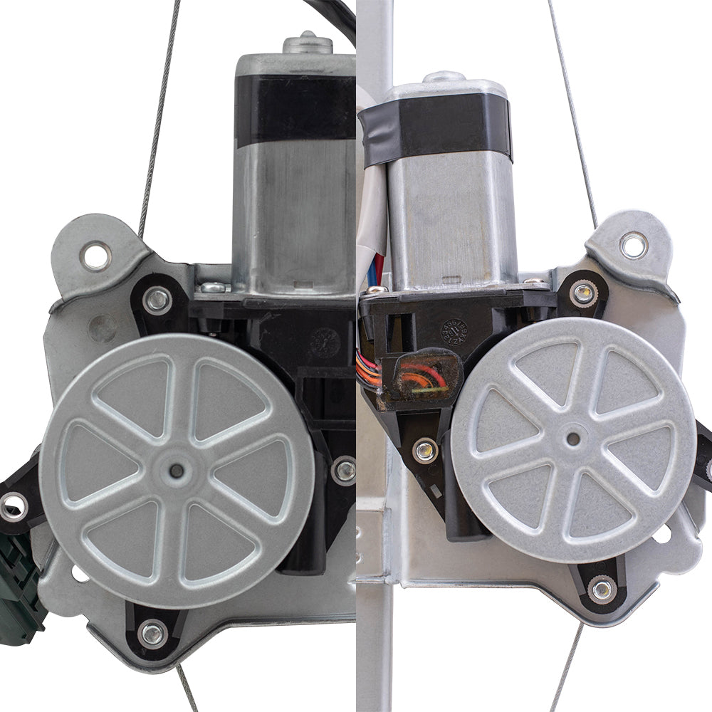 Brock Replacement Power Window Regulators with Motor Front Driver Side with 6 Pin Connector and Front Passenger Side with 2 Pin Connector Comaptible with 2013-2018 Altima Sedan